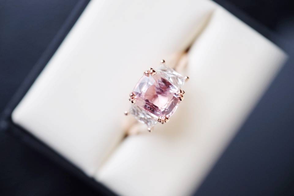 Pink Sapphire Engagement Ring