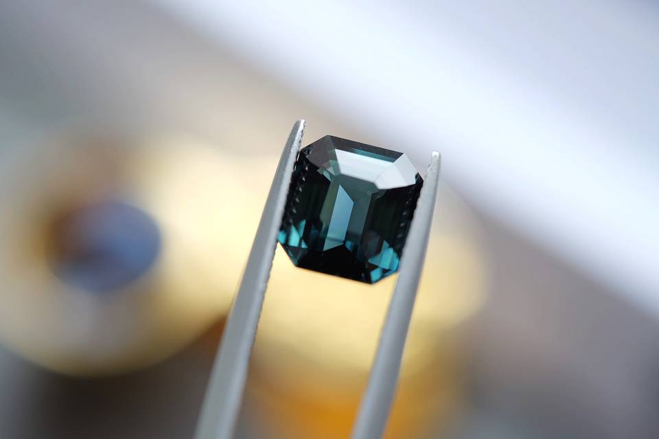 Blue Green Octagon Sapphire