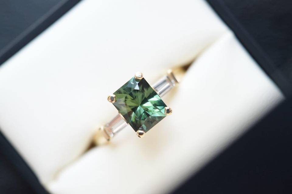 Custom Cut Green Sapphire