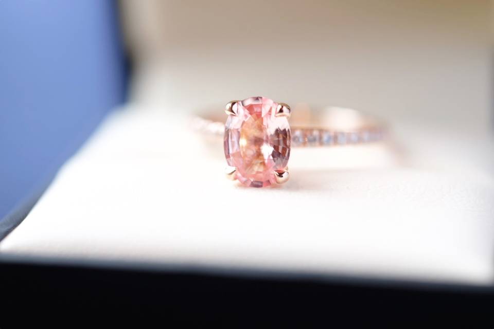 Peach Sapphire in Rose Gold