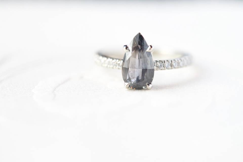 Grey Sapphire Engagement Ring