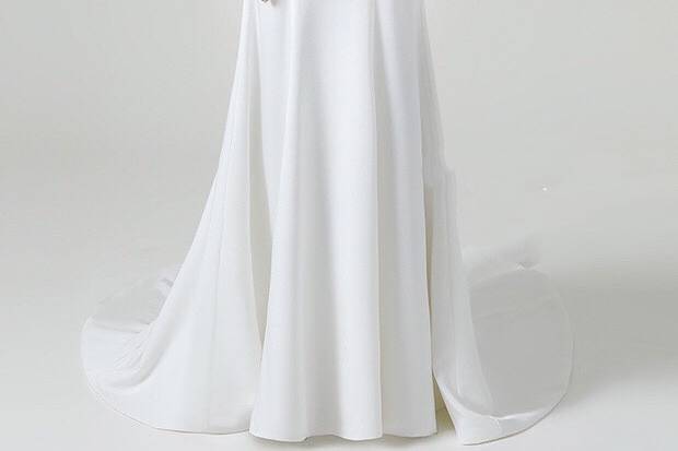 Floral lace wedding gown