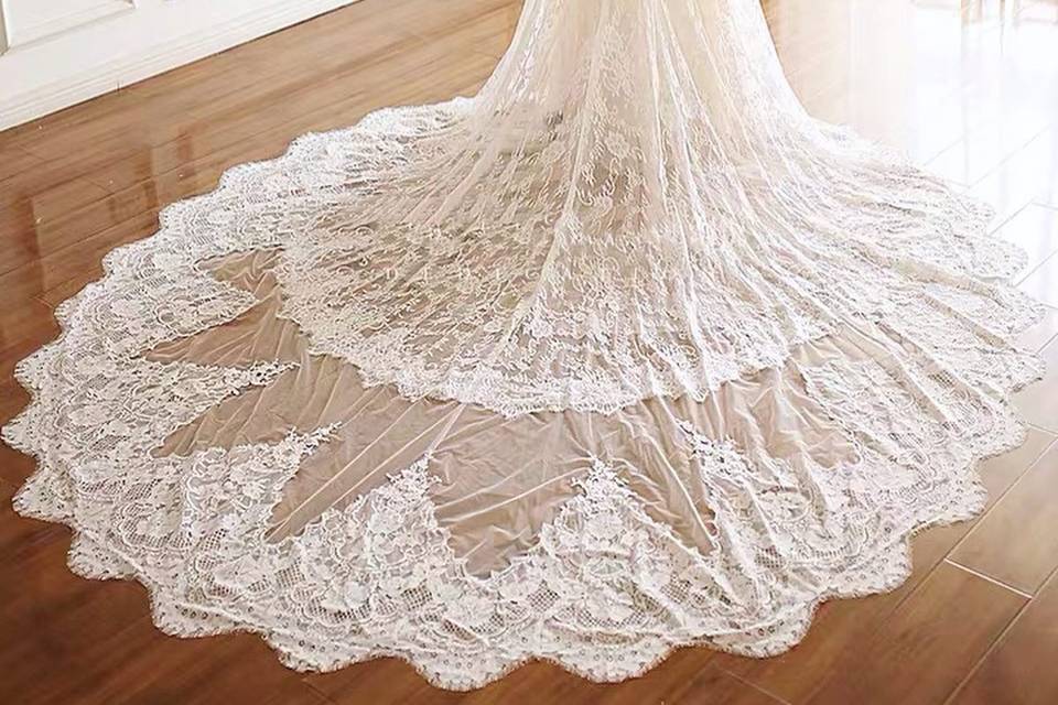 Mermaid lace vintage gown