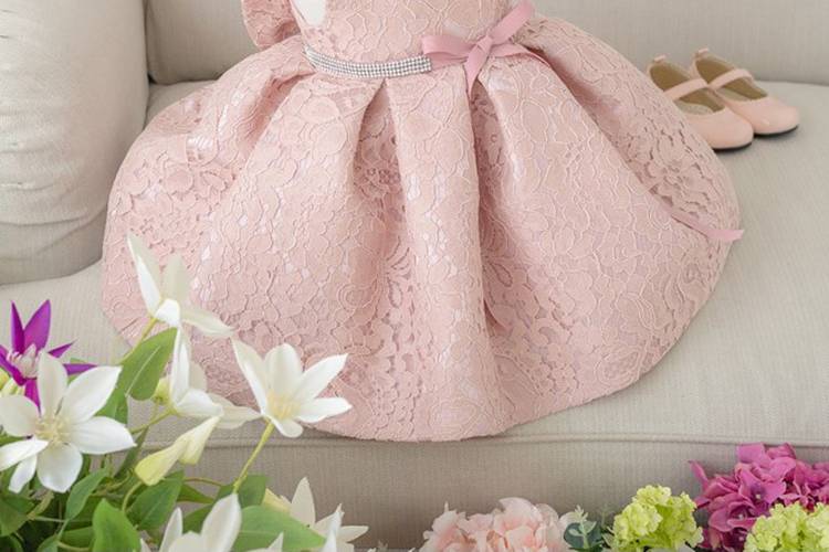 Lace tulle flower girl dress