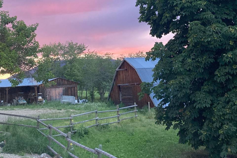 The barn at sunset