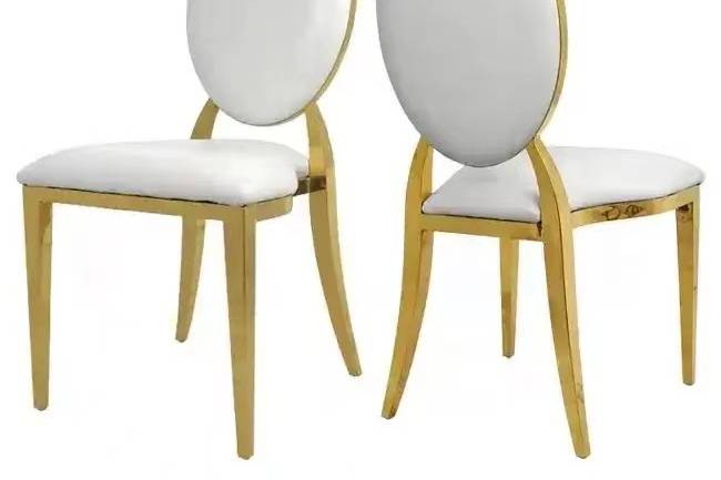 Chairs with gold and white
