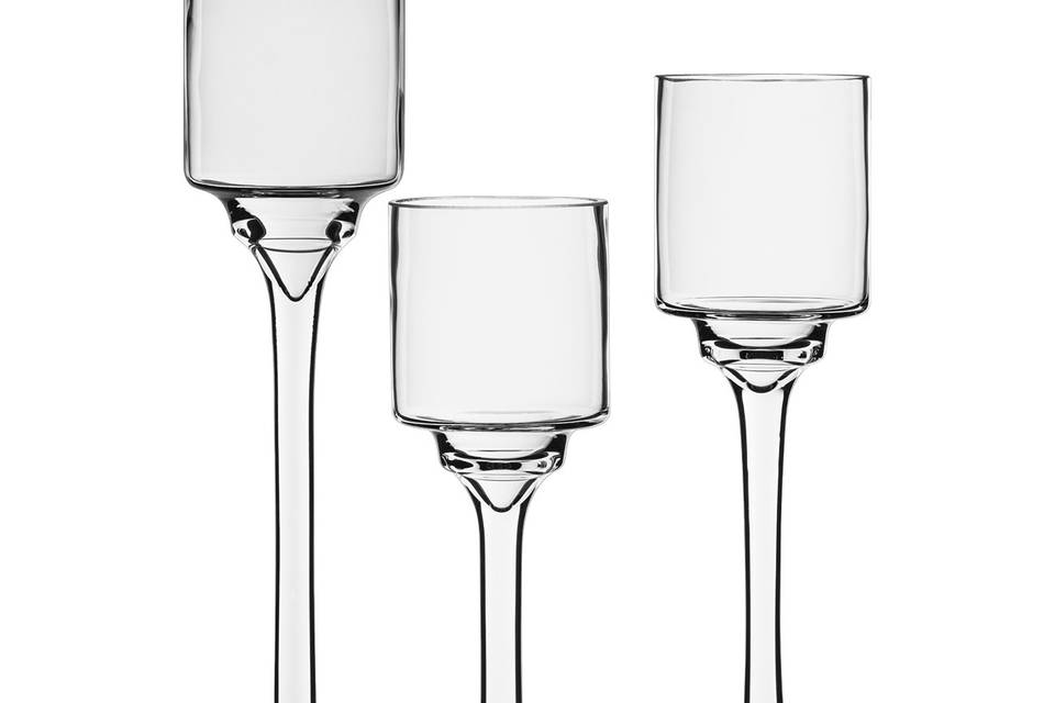 Set of 3 stem Candleholders