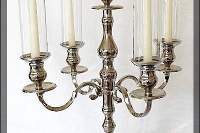 Silver Candelabra with tapers