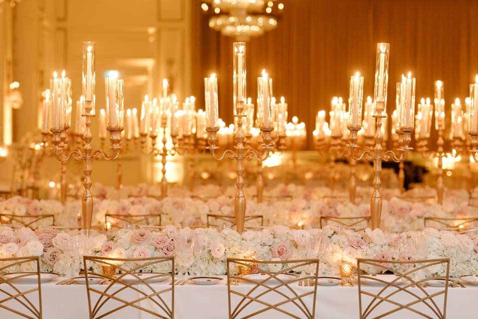 Gold Candelabras with tapers