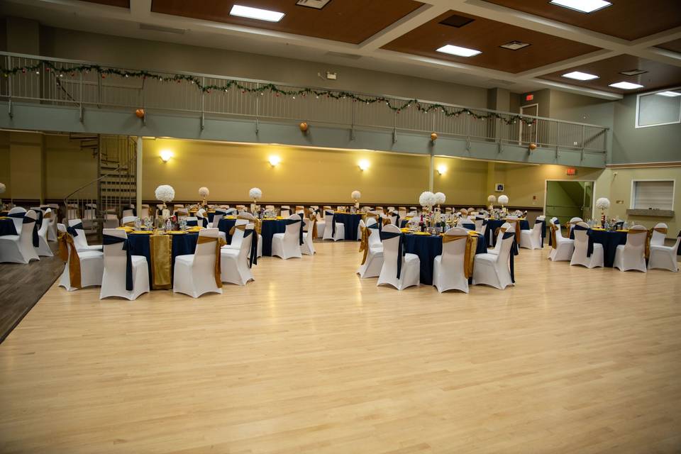 Navy blue & gold decorations