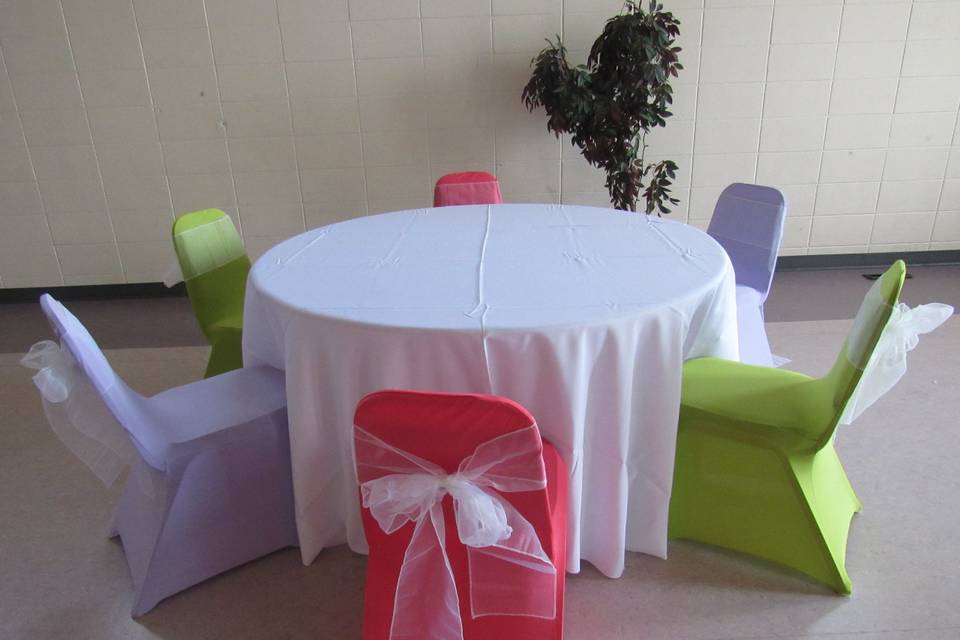 Colorful spandex chair covers