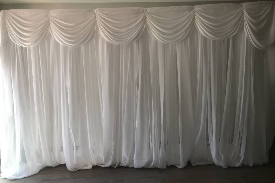 White voile backdrop