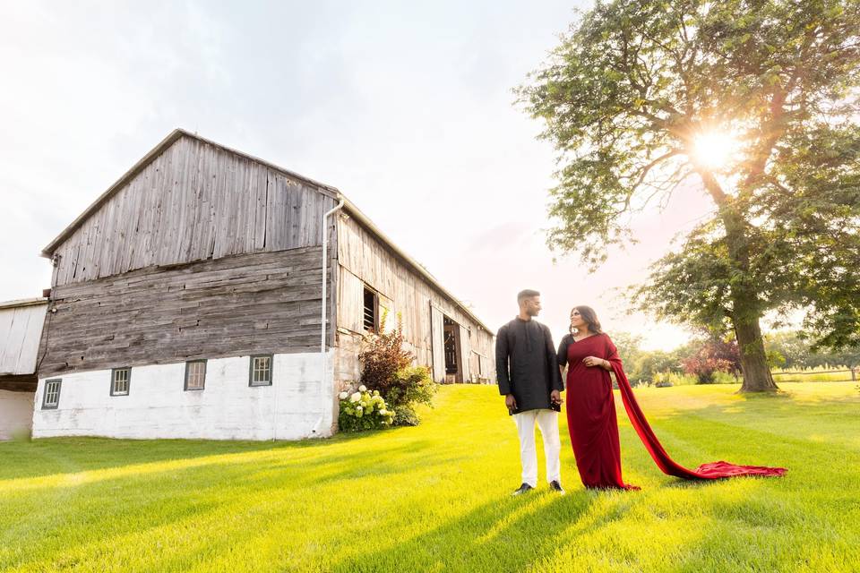 Newlyweds in nature