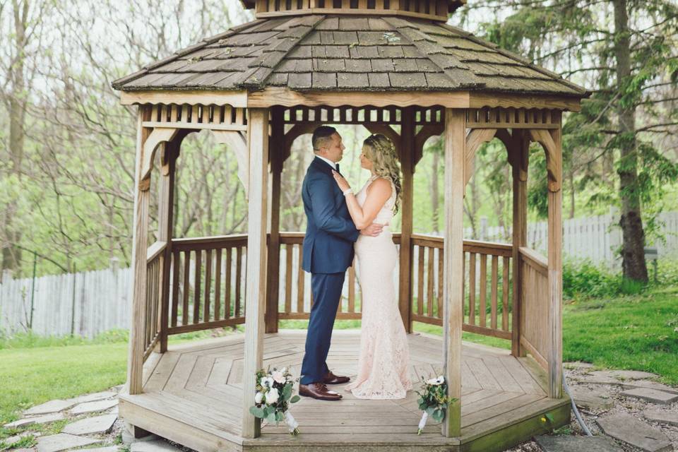 Outdoor wedding portrait