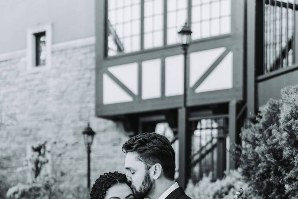 Bride & Groom at the Old Mill