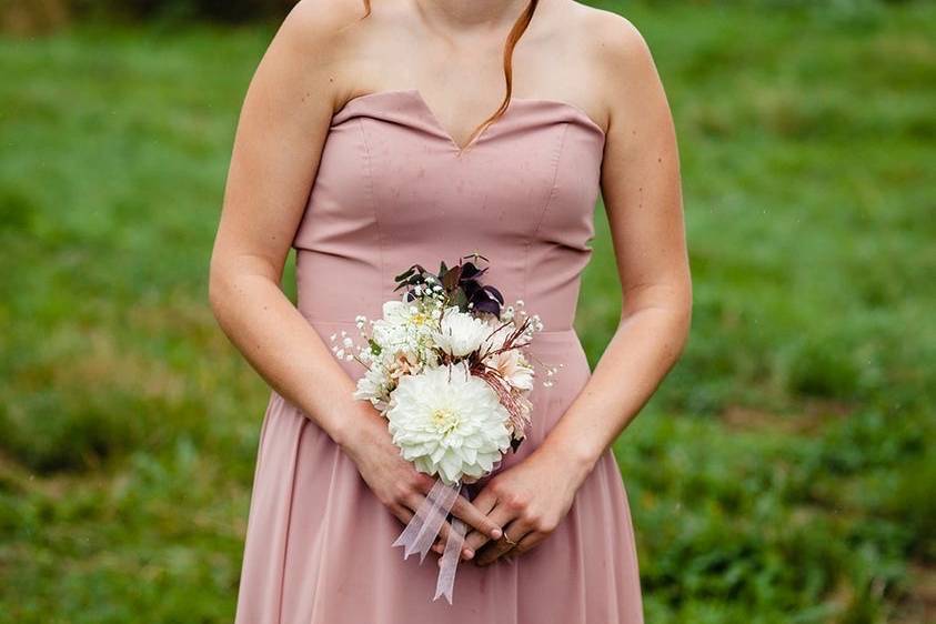 Blushing bridal party