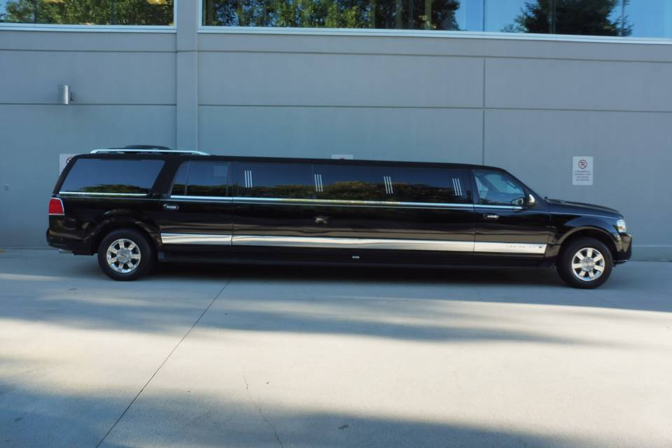 Side view of Black lincoln by executive