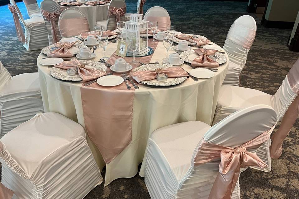 Blush and Ivory tables
