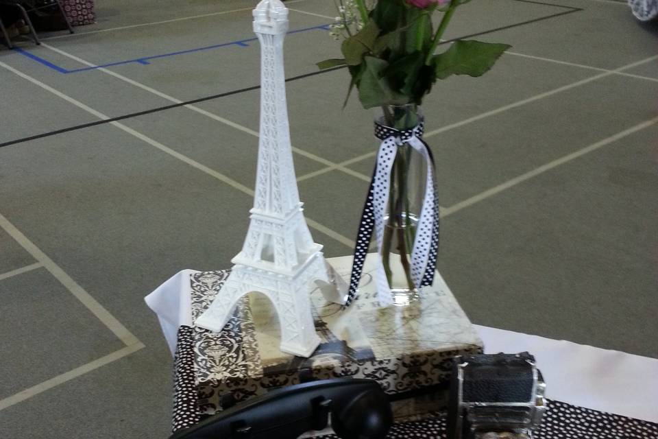 Shower guest book table