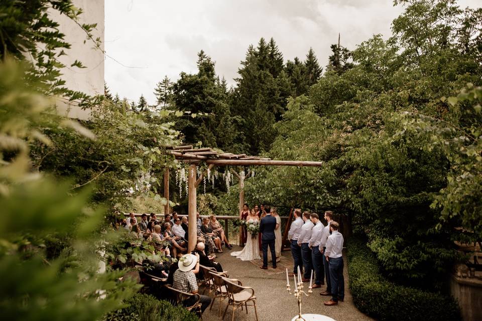 Outdoor wedding ceremony