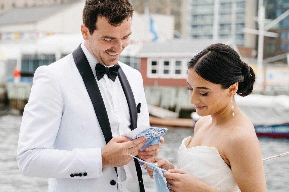 Elopement on a boat