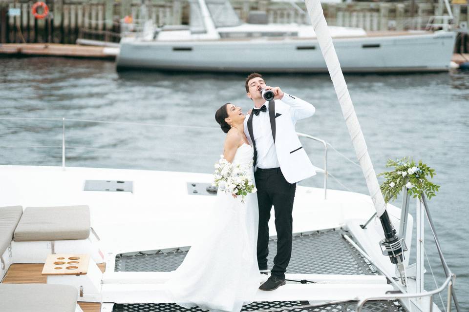 Elopement on a boat