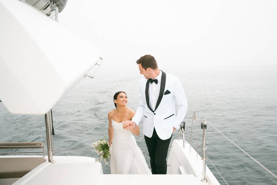 Elopement on a boat