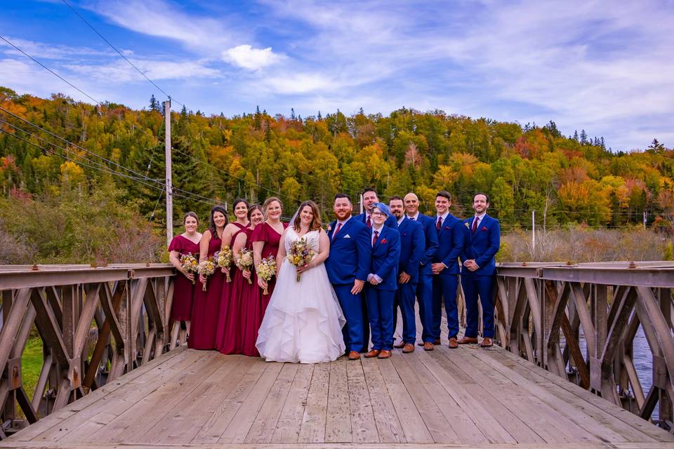 Bridge wedding party