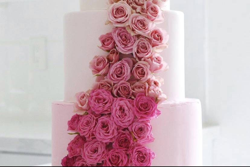 Floral cascade cake