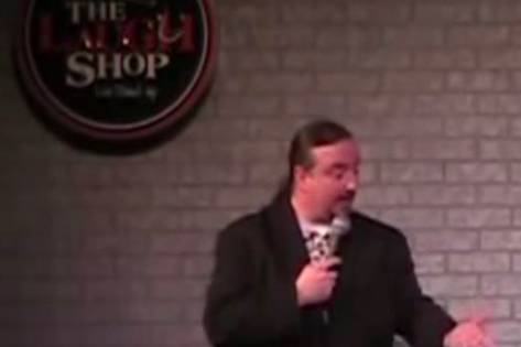 At the laugh shop on stage
