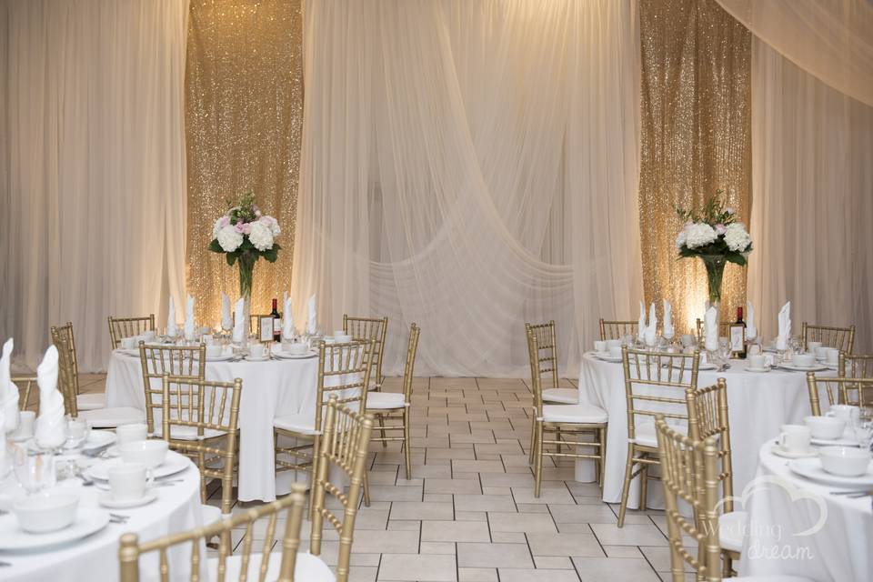 Elegant draping and decor