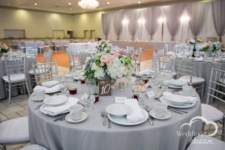 Grey wedding decor