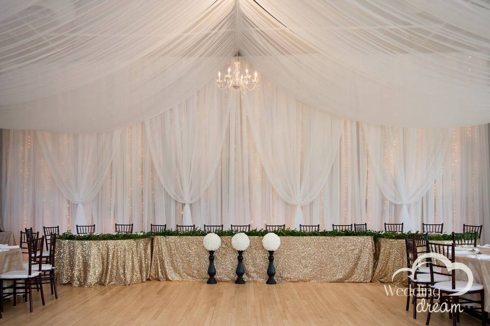 Elegant tent draping