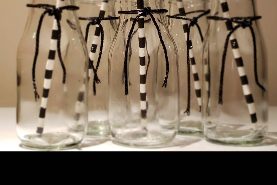 Black and White Milk Bottles