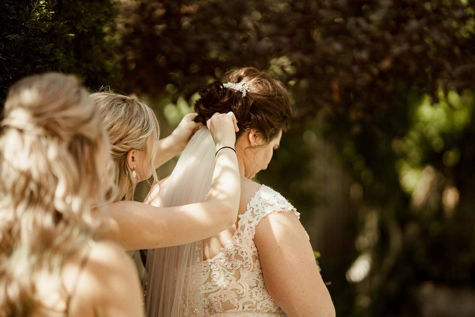 Bride getting ready