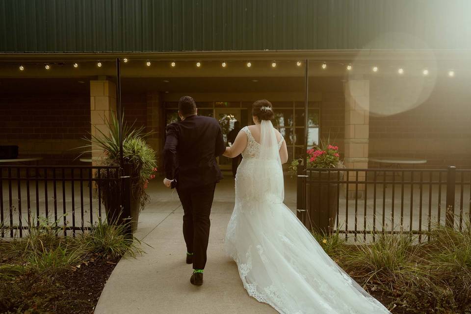 Bride and groom exit