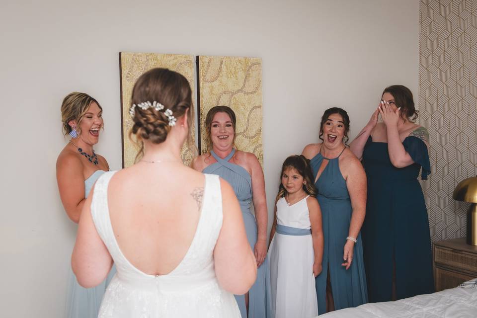 Bridesmaid's first look