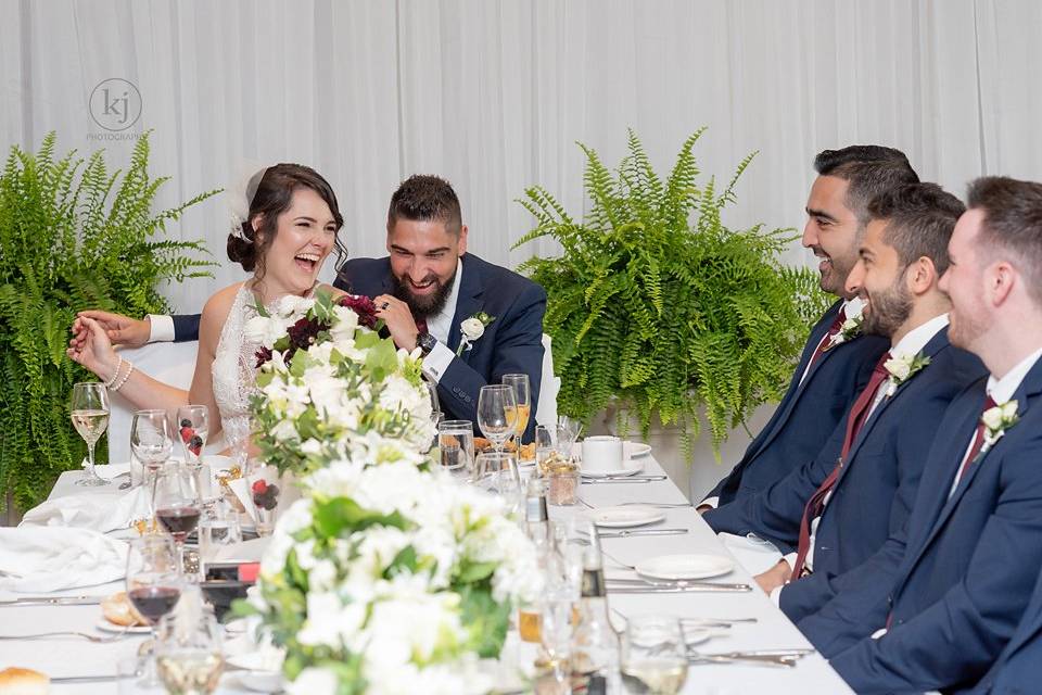 Joy filled wedding reception