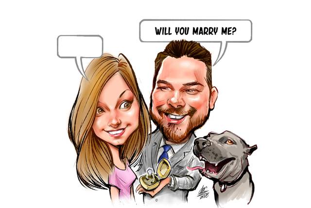 Wedding Proposal Caricatures