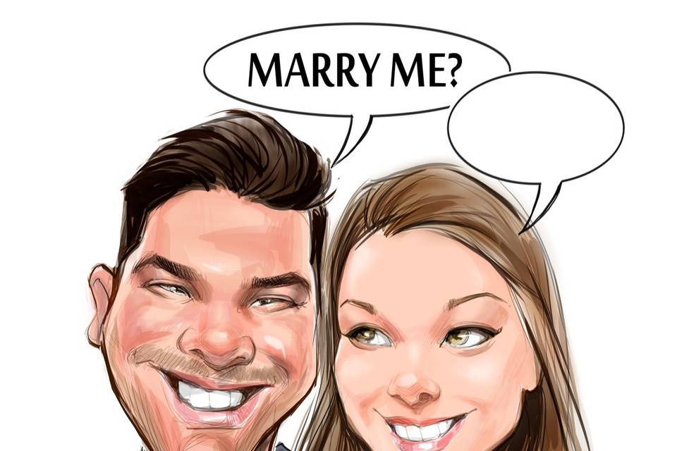 Wedding Proposal Caricatures