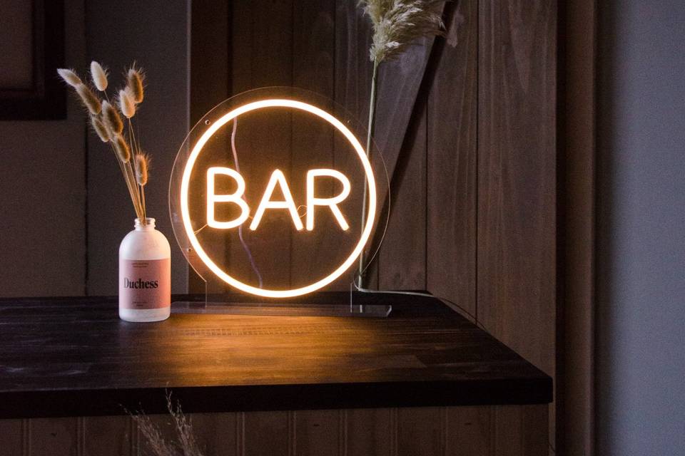 Neon bar sign and Hampton bar