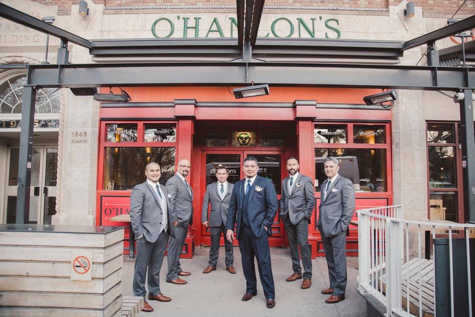 Groom with groomsmen