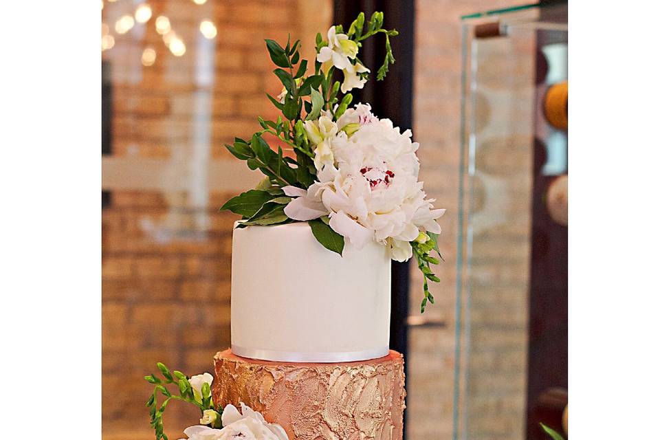 Rose Gold and Grey Marble Cake