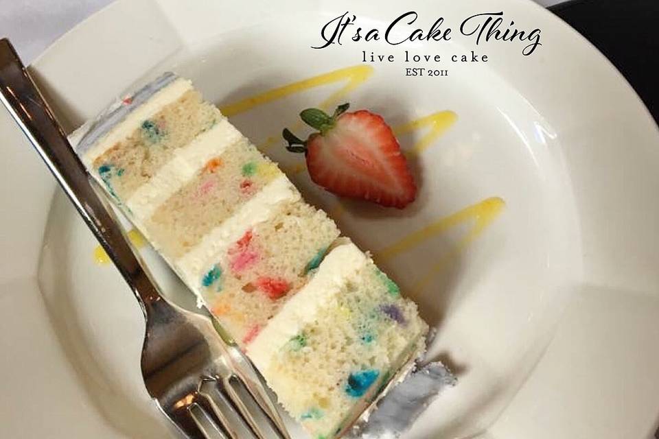 Funfetti plated cake