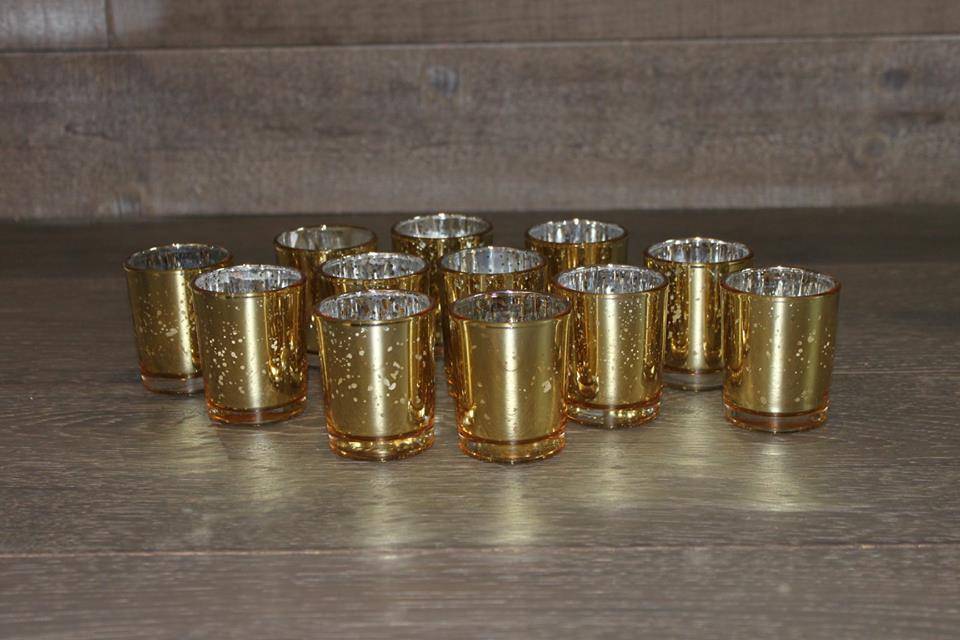 Gold glass votives