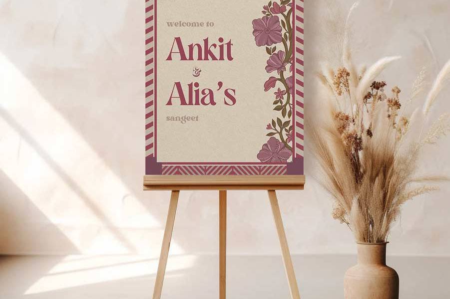 Retro Floral Welcome Sign