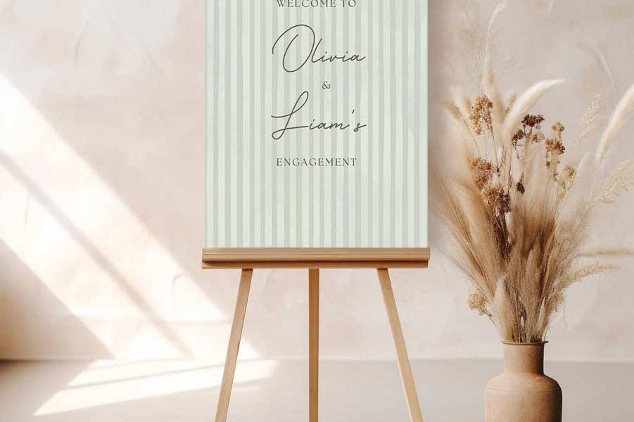 Striped Welcome Sign