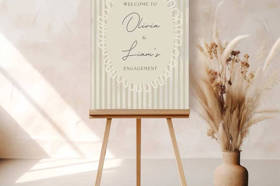 Modern Striped Welcome Sign