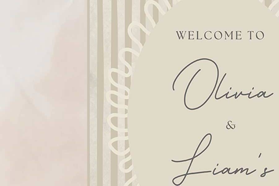 Modern Striped Welcome Sign