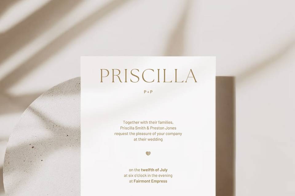Minimalistic Wedding Invitatio